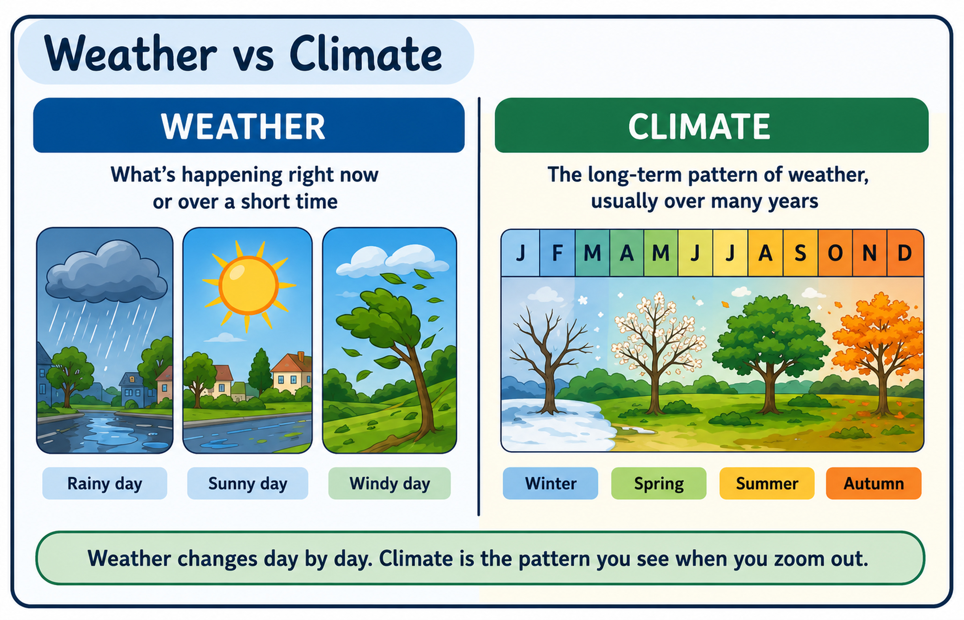 Weather versus climate