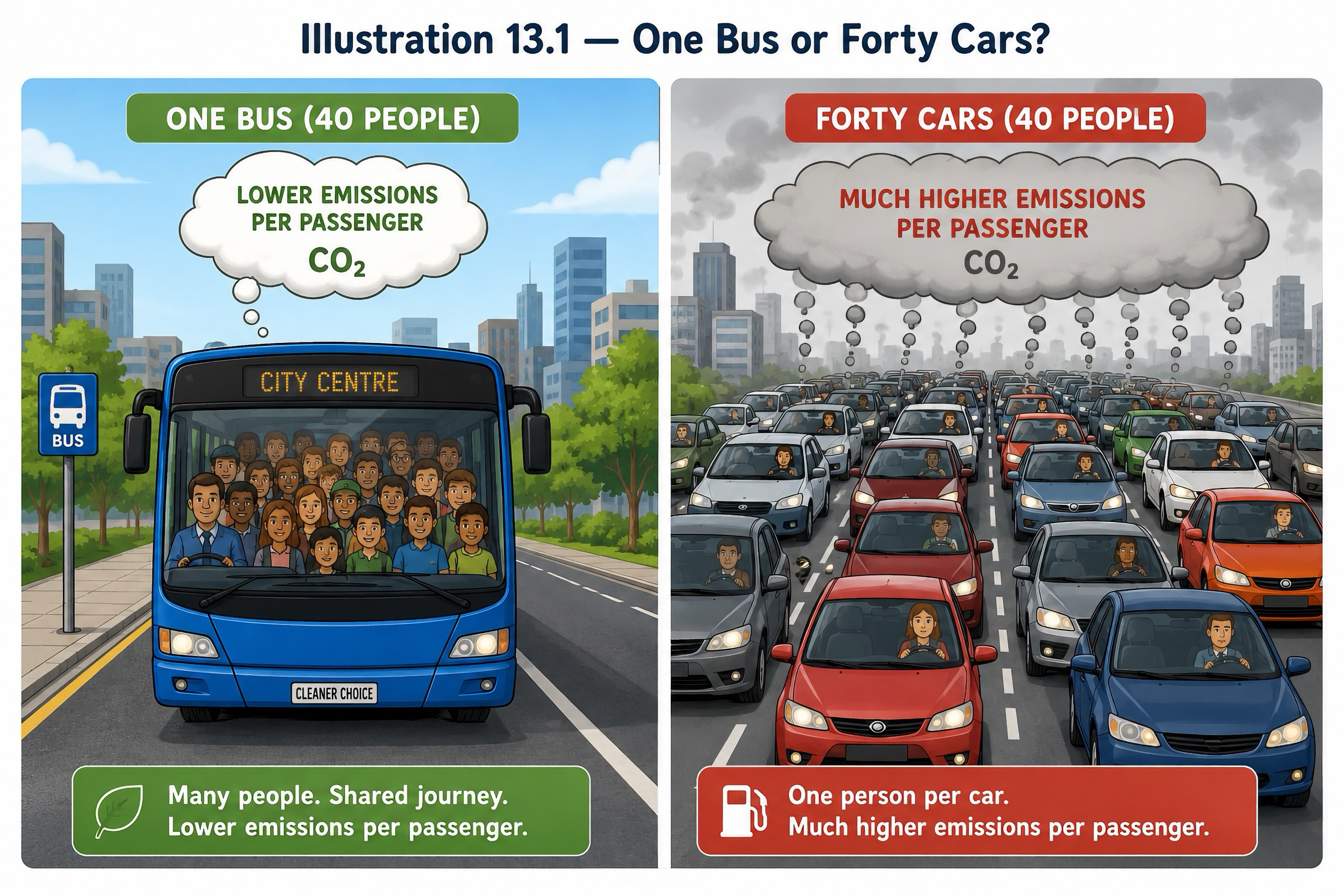 Emissions per passenger