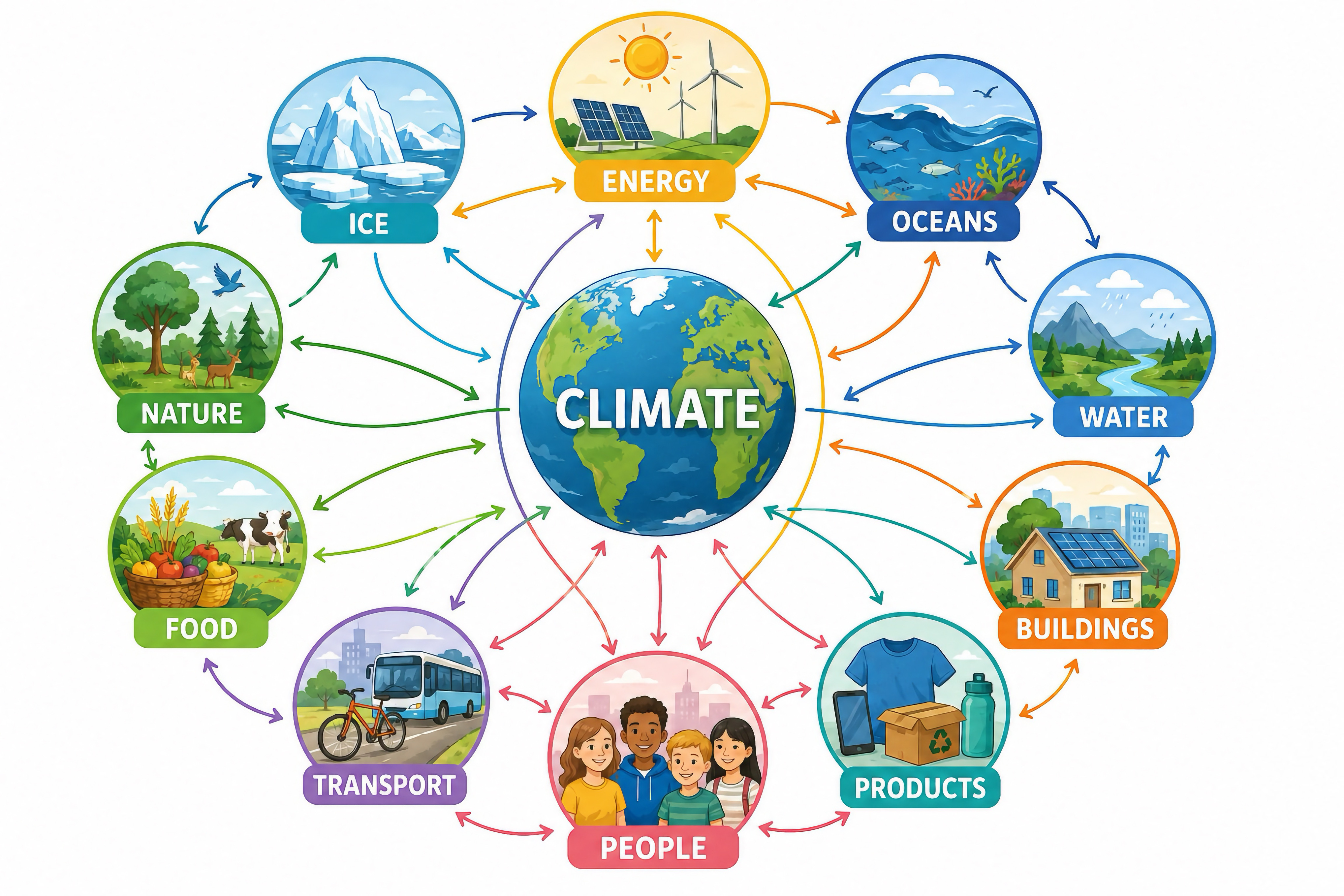Climate change connects many systems