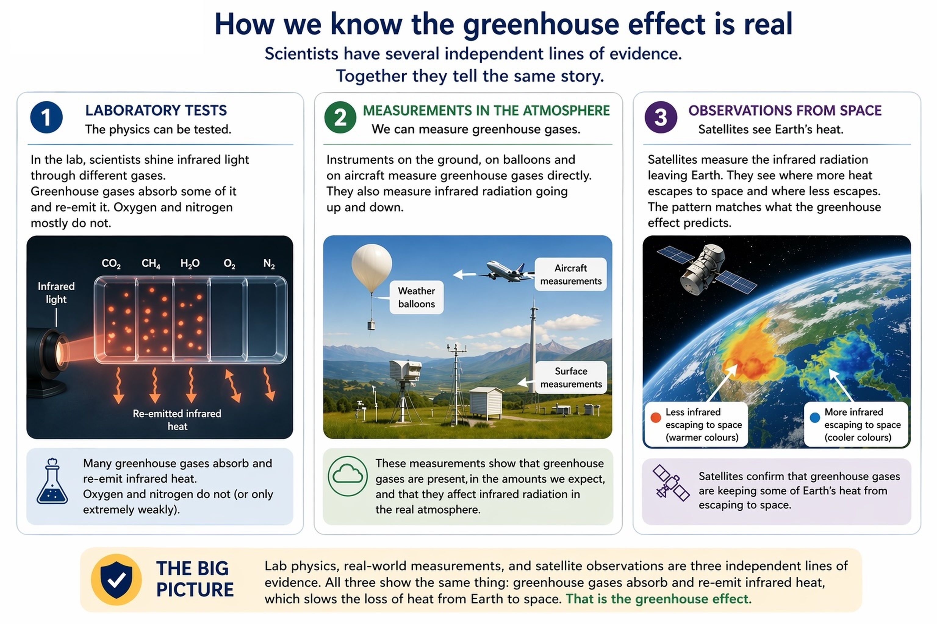 Evidence for the greenhouse effect