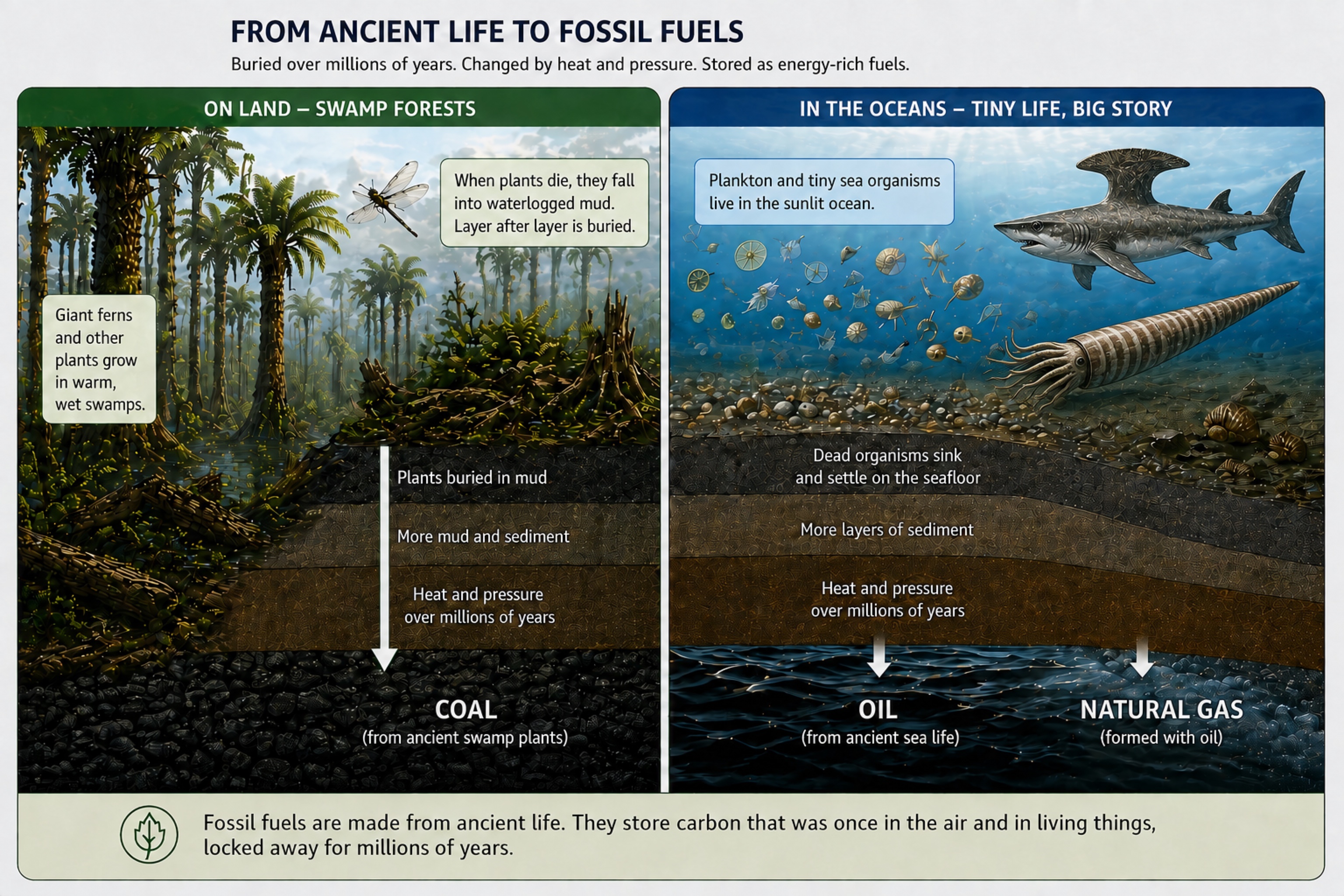 Origin of fossil fuels